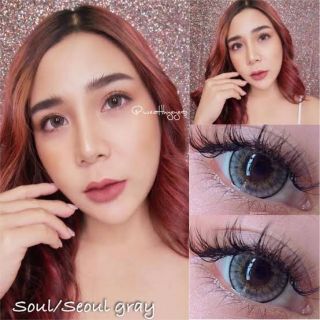 🎀 Soul /Seoul 14.5 (มี Sweety soft  จัดรุ่นที่มีพร้อมส่ง )  -00 ถึง -1000 brown gray Contactlens  บิ๊กอาย คอนแทคเลนส์