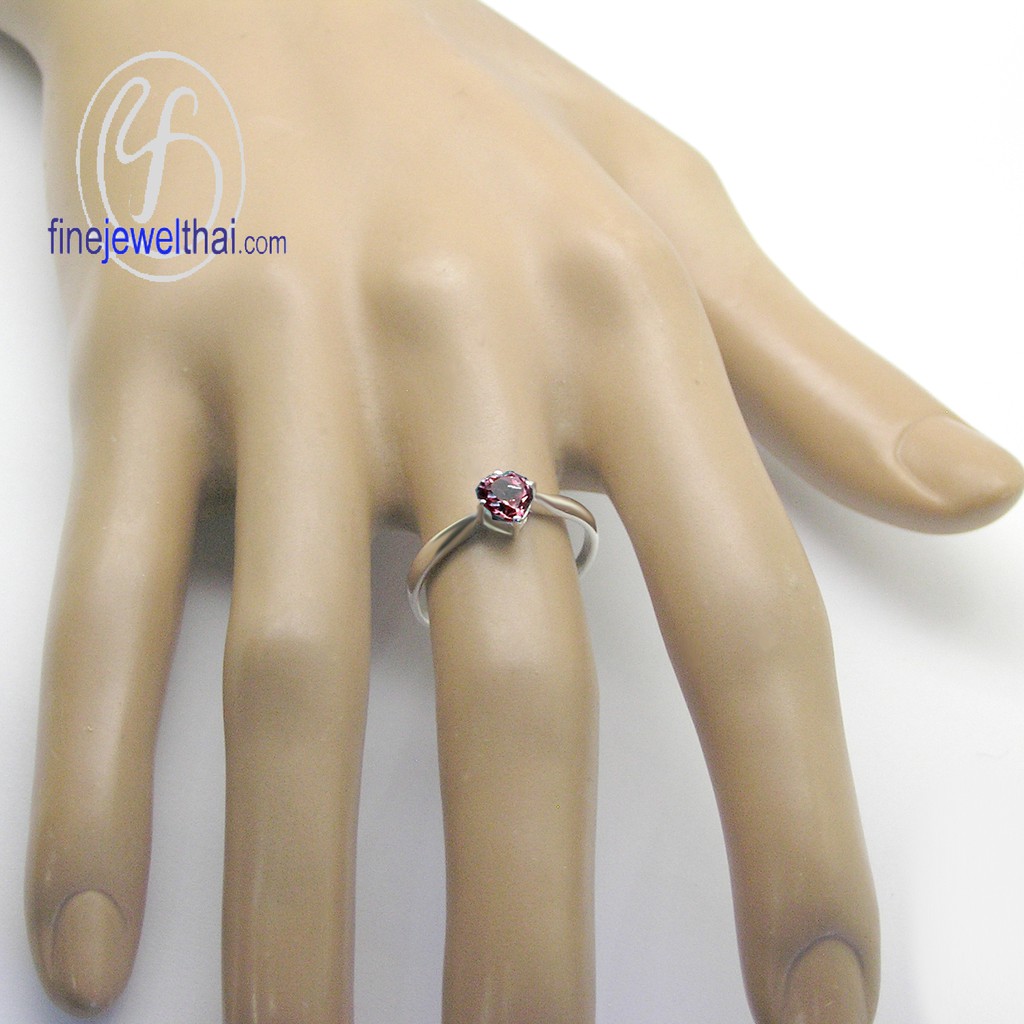 finejewelthai-แหวนโกเมน-แหวนพลอย-พลอยแท้-โกเมน-พลอยประจำเดือนเกิด-garnet-silver-ring-r1107gm-ht