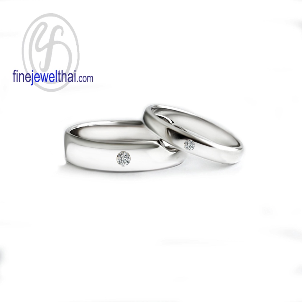 finejewelthai-แหวนคู่-แหวนเพชร-เพชรแท้-แหวนหมั้น-แหวนแต่งงาน-diamond-silver-couple-ring-rc1413-14di