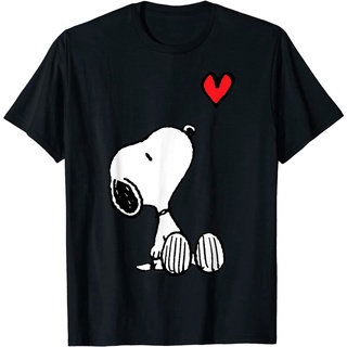 เสื้อยืดวินเทจ100%cotton เสื้อ ยืด ผ้า มัด ย้อม Peanuts Heart Sitting Snoopy T-Shirt men เสื้อ ยืด ผู้ชาย คอกลม โอเวอร์