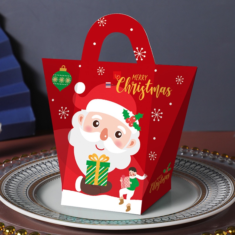 พร้อมส่ง-กล่องใส่ขนม-ลายน่ารัก-ใส่ขนมยิ่งน่ารัก-วันคริสมาสต์