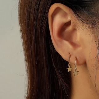 สินค้า ต่างหูทองผู้หญิงแฟชั่นรูปดาวห้าแฉกเรียบง่ายสไตล์เกาหลี
