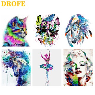 DROFE 【ขนาด : 50X40 ซม】~ คอลเลกชันภาพวาดสี ~ พร้อมส่งภาพระบายสีตามตัวเลขของขวัญDIY/ paint by number / บ้านตกแต่ง / ตามหมายเลข / ภาพวาด DIY/ จิตรกรรมดิจิทัล / การวาดภาพดิจิทัล