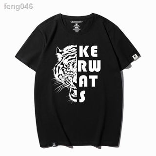 ∏ZHENYUETrendy ยี่ห้อ Tiger Head Letter พิมพ์เสื้อยืดแขนสั้นผู้ชายอินเทรนด์หลวมขนาดใหญ่อเนกประสงค์สบายๆเสื้อผ้าสั้น tshi