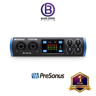 PreSonus Studio 26c ออดิโออินเตอร์เฟสบันทึกเสียง / USB Audio Interface / อัดเสียง ทำเพลง (BlackOfficeAudio)