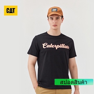 Cat/เสื้อยืดคอกลม แขนสั้น ผ้าฝ้าย แบบนิ่ม พิมพ์ลายโลโก้ เหมาะกับฤดูร้อน สําหรับผู้ชาย