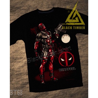 เสื้อยืดผ้าฝ้ายพรีเมี่ยม  68 Deadpool เสื้อยืด สีดำ  Black Timber T-Shirt ผ้าคอตตอน สกรีนลายแน่น S M L XL XXL