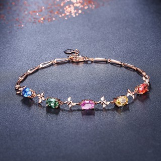 3.3 สร้อยข้อมือพลอยกะรัตสีกะรัต 18K สร้อยข้อมือพลอยทองคำ de2-2753