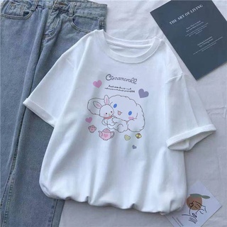 ♥เสื้อท็อป ลายสุนัข Cinnamon♥เสื้อยืดแขนสั้น ทรงหลวม สไตล์เกาหลี ตะวันตก แฟชั่นฤดูร้อน สําหรับผู้หญิง และนักเรียน 2022