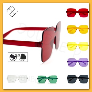 Double P แว่นตาแฟชั่น วัสดุทำจาก PC แข็งแรง สีสดใส กรอบเหลี่ยม เหมาะทั้งผู้ชายและผู้หญิง แว่นตากันแดดแฟชั่น