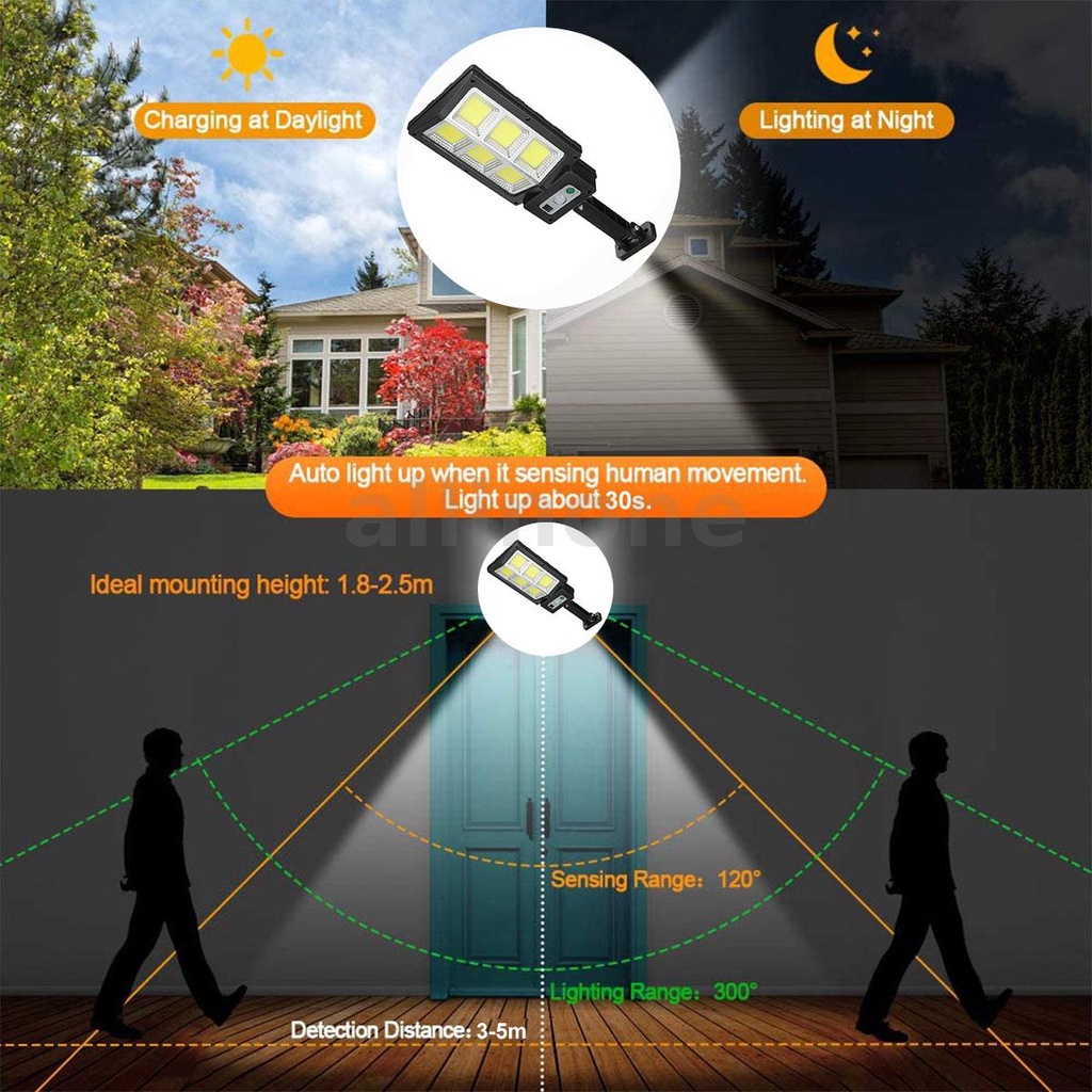 โคมไฟถนน-พลังงานแสงอาทิตย์-1000w-pir-motion-sensor-โคมไฟสวนกลางแจ้ง-เสารีโมต