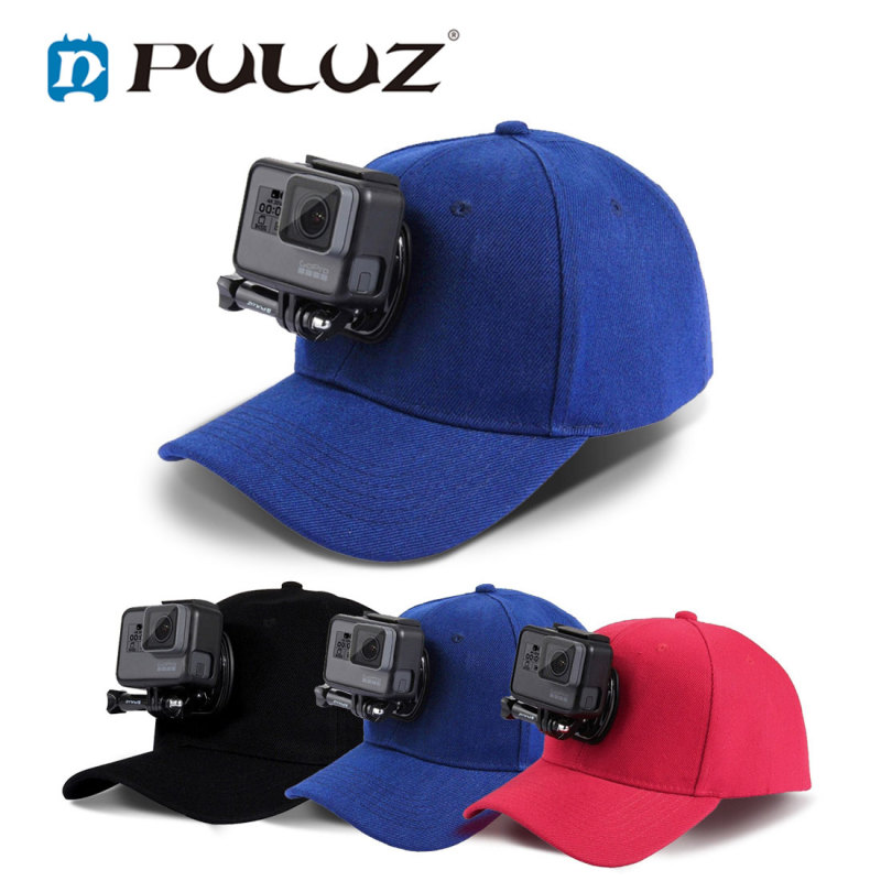 ภาพหน้าปกสินค้าPULUZแฟชั่นกลางแจ้งหมวกเบสบอลอาทิตย์หมวกสำหรับ GoPro กับผู้ถือภูเขาสำหรับGoProฮีโร่ 8 7 6 5 HERO5 HERO4 เซสชั่นฮีโร่ 5 4 DJI OSMOการกระทำ