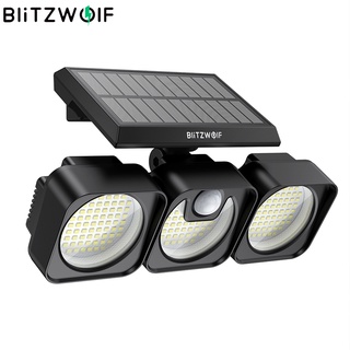 Blitzwolf ® Bw-olt7 โคมไฟติดผนัง Led 218 ดวง พลังงานแสงอาทิตย์ 3 หัว พร้อมแผงพลังงานแสงอาทิตย์ 3 ด้าน