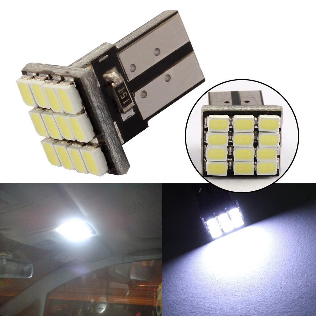 หลอดไฟ LED ไฟหรี่ T10 12SMD (2 หลอด) ไฟแผนที่ ไฟส่องป้ายสว่างมาก 12V มี ...