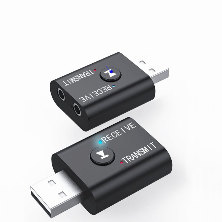 รูปภาพสินค้าแรกของ2 in 1 USB บลูทูธ ตัวรับส่งสัญญาณ USB Bluetooth5.0 Adapter Audio Transmitter Bluetooth Receiver สำหรับ PC / Notebook