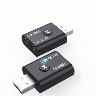 สินค้า 2 in 1 USB บลูทูธ ตัวรับส่งสัญญาณ USB Bluetooth5.0 Adapter Audio Transmitter Bluetooth Receiver สำหรับ PC / Notebook