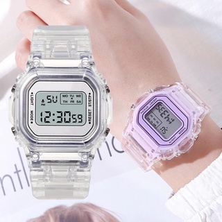 ใหม่แฟชั่นโปร่งใสนาฬิกาดิจิตอลสแควร์นาฬิกาผู้หญิงกีฬานาฬิกาข้อมืออิเล็กทรอนิกส์Clock