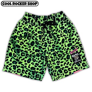 Cool Rocker : กางเกงขาสั้นลายเสือสีเขียว GREEN LEOPARD