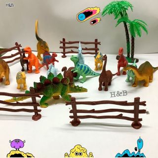 สินค้า โมเดลไดโนเสาร์ โมเดลสัตว์ แถมรั้ว+ต้นไม้ ของเล่น โมเดลสัตว์ป่า ของสะสม Dinosaurs ของเล่นเด็ก ของขวัญ