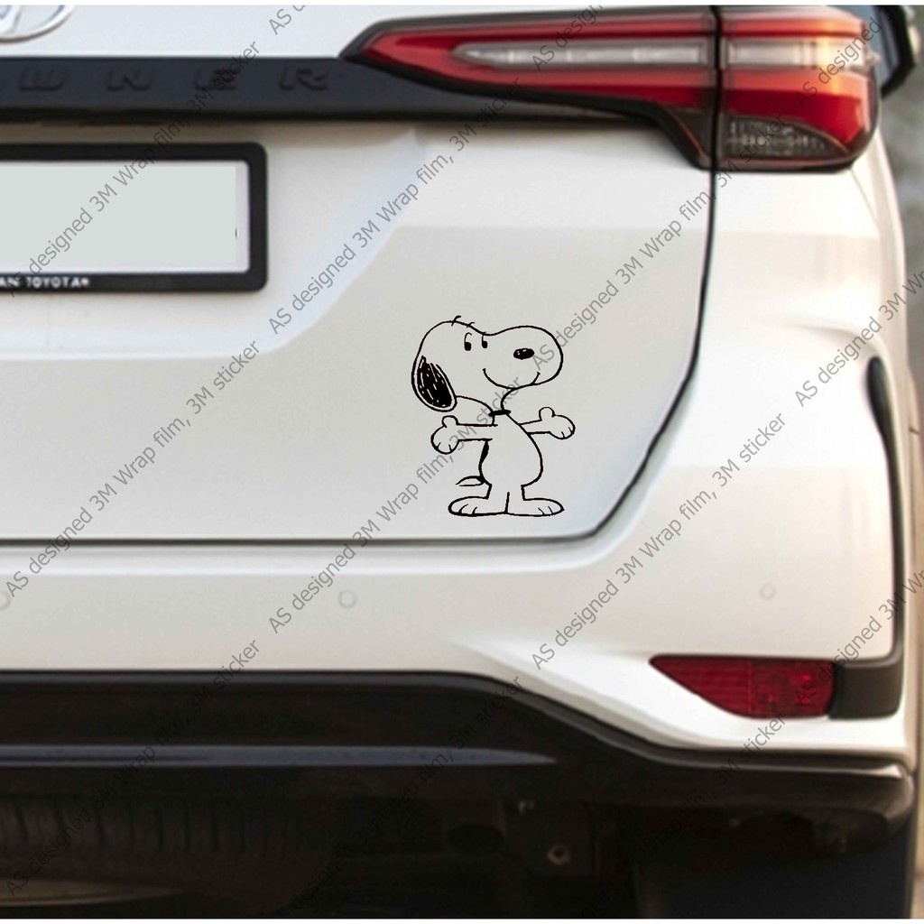 สนูปปี้-สติ๊กเกอร์-3m-ลอกออกไม่มีคราบกาว-snoopy-happy-removable-3m-sticker-สติ๊กเกอร์ติด-รถยนต์-มอเตอร์ไซ