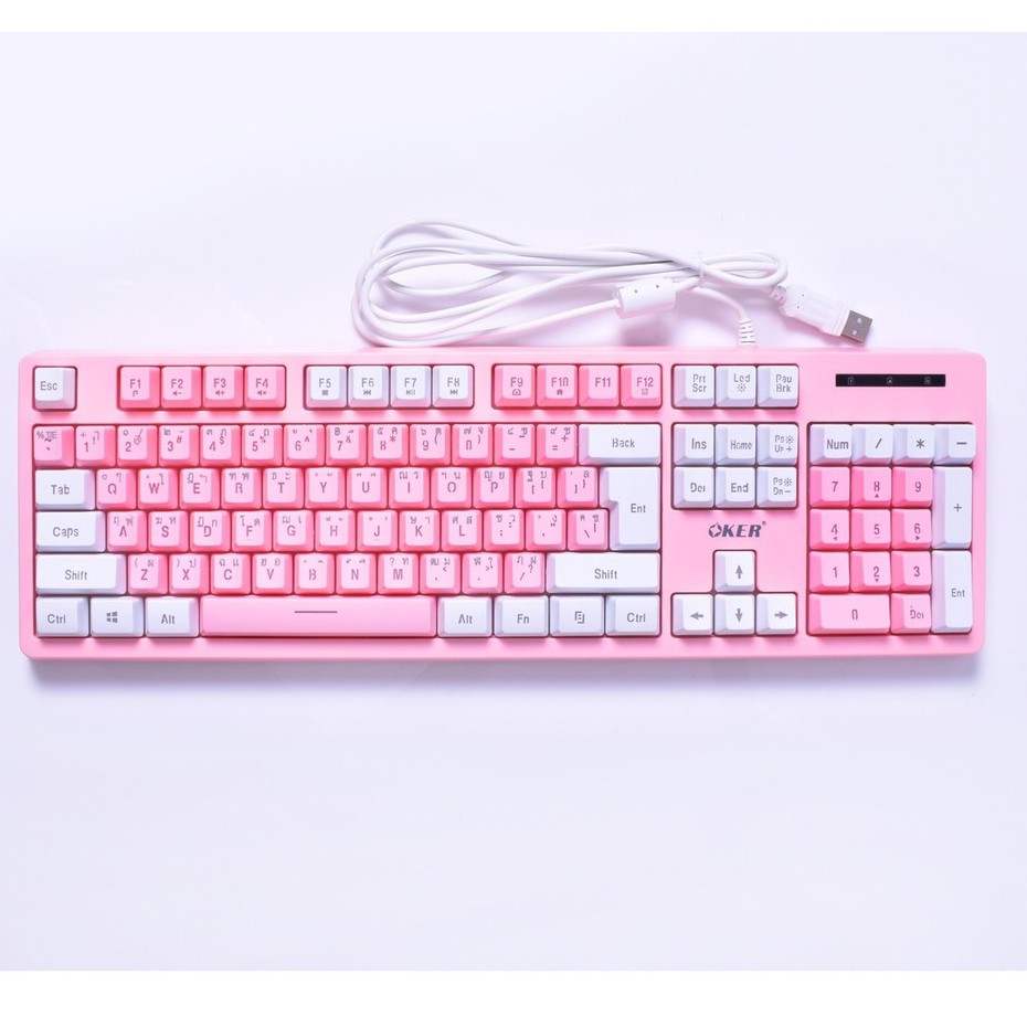 ภาพหน้าปกสินค้าOKER KB-912 ROSE PINK Gaming Keyboard RGB (คีย์บอร์ดสีชมพูสวยๆๆ) จากร้าน hpbyiqink บน Shopee