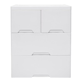 dee-double ตู้ลิ้นชัก 3 ชั้นทึบ  NEAT 58x40x70.5 ซม. สีขาว ตู้อเนกประสงค์ วัสดุผลิตจากพลาสติกคุณภาพดี แข็งแรง ทนทาน home