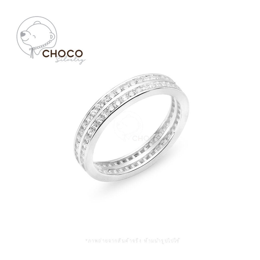 new-925s-แหวนเงินแท้-แหวนเพชรสองแถว-แหวนเพชร-แหวนเพชรสวิส-เพชร-cz-sterling-silver-ring