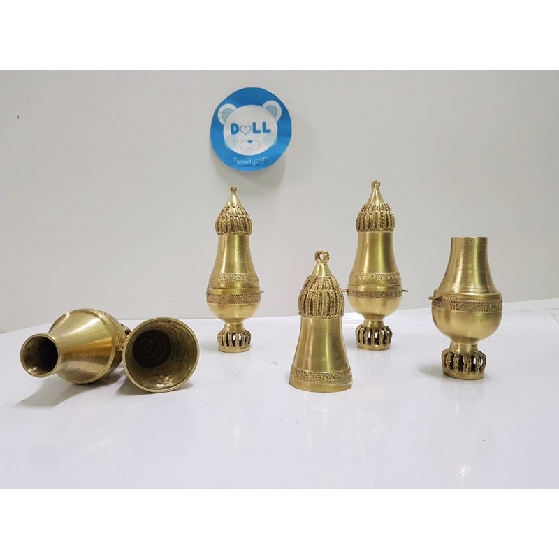 brass-byfa-b1021-เต้าปูน-บอกปูน-เต้าปูนแบบเขมร-ฝีมืvครูช่างบ้านปะอาว-ขนาด-สูง6-6-5นิ้ว-งานแตกต่างกันทุกรอบ