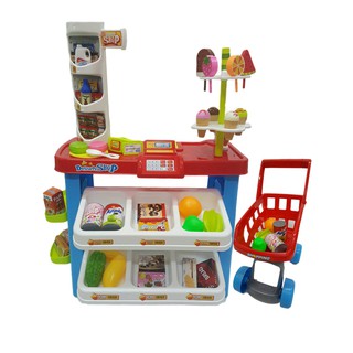 250TOYS ของเล่นจำลอง ช๊อปปิ้งพร้อมรถเข็น Supermarket play set 46 pcs เสริมสร้างจินตนาการ ของเล่นเด็ก ของเล่นขายของ