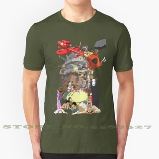 T-shirt  เสื้อยืด พิมพ์ลาย Ghibli Cool Design Mononoke Ponyo The Castle In The Sky Kiki สไตล์เจ้าหญิงS-5XL