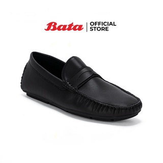 Bata บาจา รองเท้าโลฟเฟอร์ คัทชูแบบสวม ใส่ง่าย น้ำหนักเบา ไม่ลื่น รองรับน้ำหนักเท้า สำหรับผู้ชาย รุ่น Tomp สีดำ 8416636