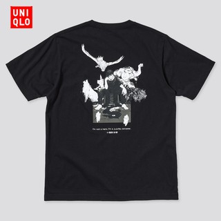 Uniqlo เสื้อยืดคอก ลมแขนสั้นสําหรับผู้ชายและผู้หญิง ( Curse Back To War Comic ) 440677 เสื้อคู่ ผ้านำเข้า พร้อม