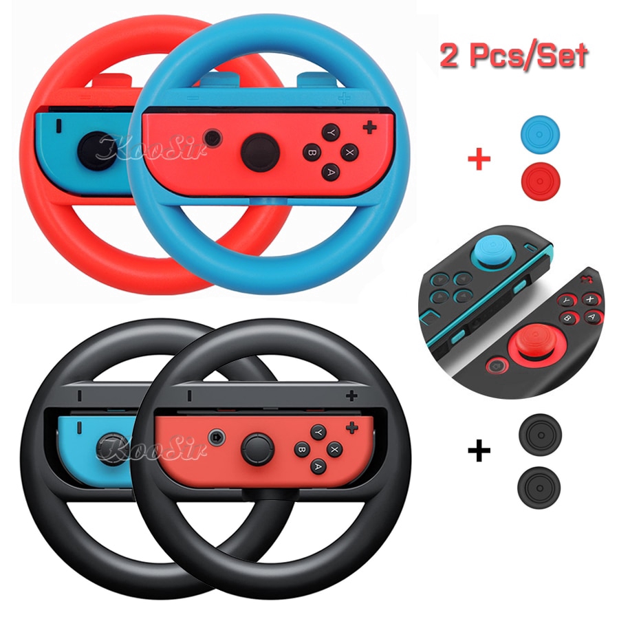2 pcs Nintendos Switch Joy con Controller Racing Steering Wheel ...