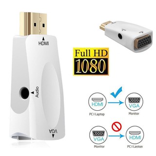 HDTV TO VGA+AUDIO Converter 1080P, HDTV to VGA Adapter with Audio for PC Computer NotebookProjector Display