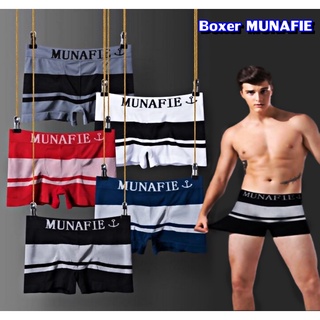 บ๊อกเซอร์ สำหรับผู้ชาย กางเกงในชายขาสั้น Munafie Boxer ชาย ผ้านิ่มใส่สบาย ไม่อึดอัด มีถุงซิป ขนาดฟรีไซส์