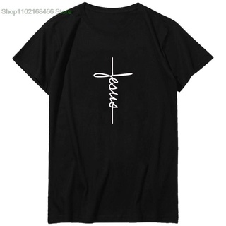เสื้อยืดพิมพ์ลายแฟชั่น เสื้อยืด พิมพ์ลายกราฟิก Christian Religious Signature Cross Love โอเวอร์ไซซ์ สีดํา สีขาว แฟชั่นฤด