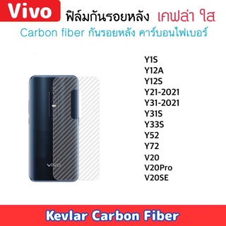 สินค้า ฟิล์มหลัง Kevlar For Vivo เคฟล่า Y1S Y12A Y12S Y21 Y31S Y33s Y52 Y72 Y31-2021 V20 V20Pro V20SE Carbon Fiber