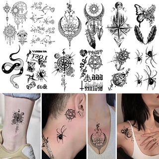 【Magic Tattoo】รอยสักชั่วคราว รูปงู ผีเสื้อ กันน้ํา ติดทนนาน สีดํา