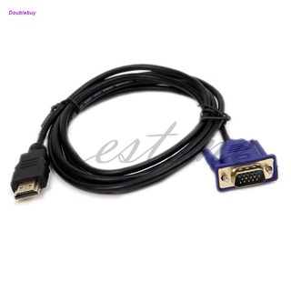 Doublebuy สายเคเบิล HDMI เข้ากันได้กับ VGA สําหรับคอมพิวเตอร์ เดสก์ท็อป แล็ปท็อป พีซี มอนิเตอร์ โปรเจคเตอร์