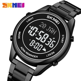 Skmei Brand นาฬิกาข้อมือดิจิทัล สายสเตนเลส กันน้ํา มีไฟ LED สไตล์สปอร์ต แฟชั่นสําหรับผู้ชาย