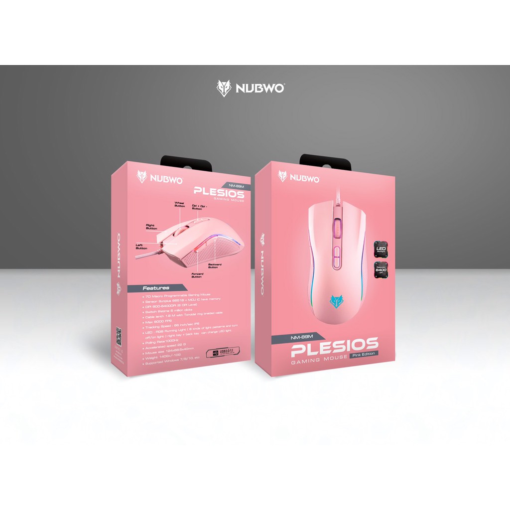 nubwo-nm-89m-plesios-pink-edition-macro-gaming-mouse-เมาส์เกมมิ่ง-มาโคร-7-ปุ่ม-6400-dpi