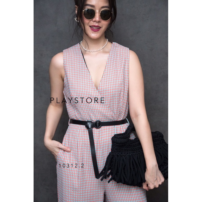 code-10312-2-จั้มสูทคอวี-จั้มสูทขายาว-จั้มสูทไปงาน-งานป้าย-mirrorsister