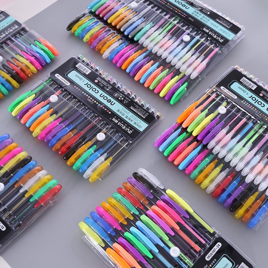 ภาพสินค้าปากกาสี12 สี 12 แท่ง สะท้อนแสง มี12สี ปากกา ปากกา เครื่องเขียน อุปกรณ์การเรียน ปากกาเจล ปากกากากเพชร จากร้าน moomoostationery บน Shopee ภาพที่ 3
