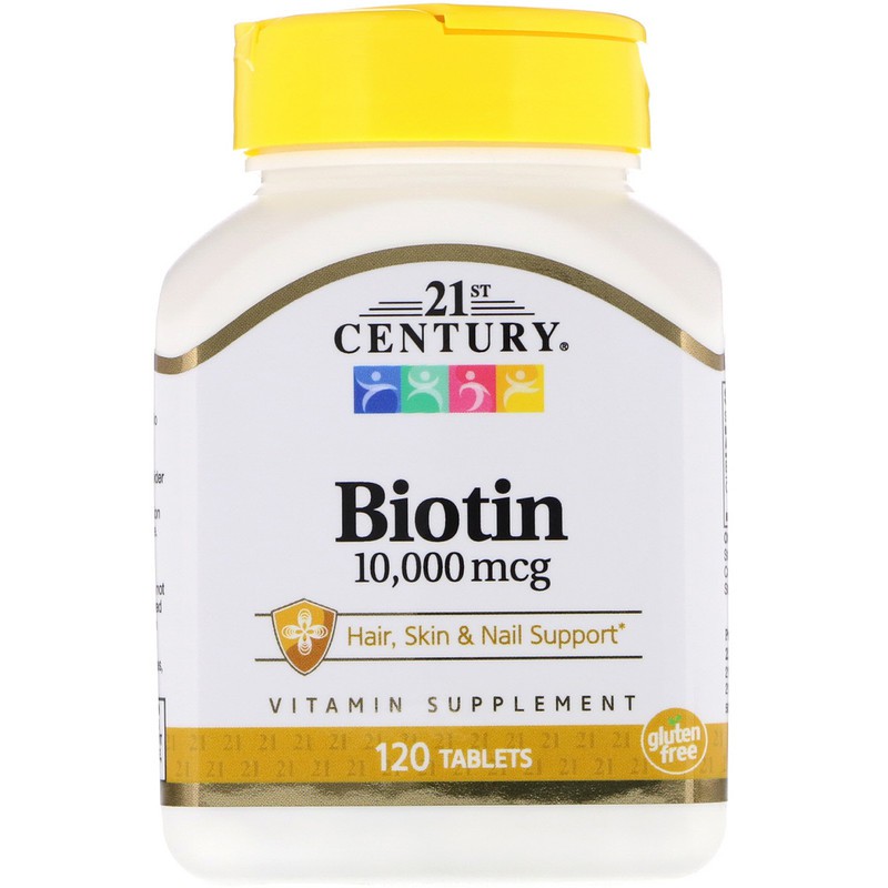 ภาพหน้าปกสินค้าพร้อมส่ง  21st Century, Biotin, 10,000 mcg, 120 Tablets