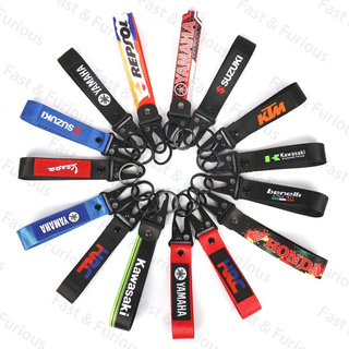 สินค้า (คลังสินค้าพร้อม) รถจักรยานยนต์ทนทานสายพวงกุญแจ Keyring Motocross Webbing Key CHAIN พวงกุญแจ Badge Keyring Honda Yamaha KTM KAWASAKI