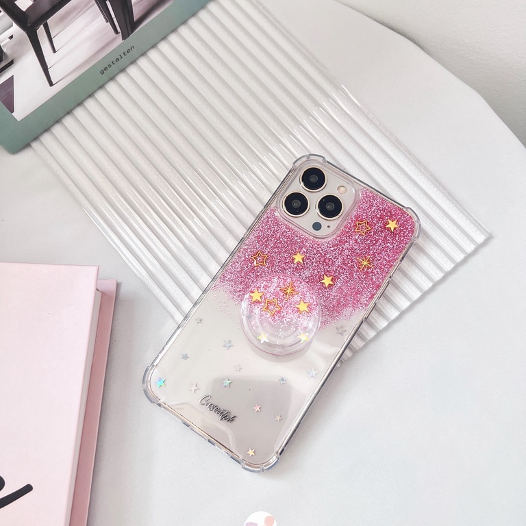 เคสดาวตก-ตัวจับ-สีชมพู-griptop-i13-pro-max-s22-ultra-note20-a53-a73-reno7-v23-เคสกันกระแทก