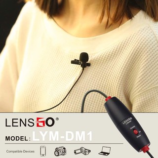 ไมค์หนีบเสื้อ LENSGO LYM-DM1 Mini Lavalier Microphone For Camera/Smartphone