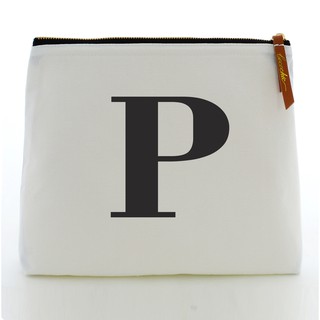 กระเป๋า ALPHABET MAKEUP BAGS LARGE WHITE “P”