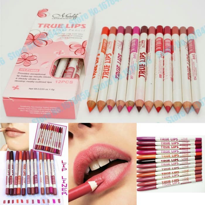 กล่อง-12สี-ลิปดินสอ-เขียนขอบปาก-กันน้ำ-มีนาว-menow-true-lips-lip-liner-pencil