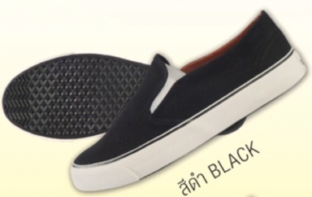 ภาพสินค้าGold city NS011 รองเท้าผ้าใบสวมโกลด์ซิตี้ สีดำ/ขาว/เขียวขี้ม้า/เทา/กรม/ดำดำ(ดำล้วน) ทรงสลิปออน slip on Goldcity โกลซิตี้ จากร้าน kratipkung บน Shopee ภาพที่ 3
